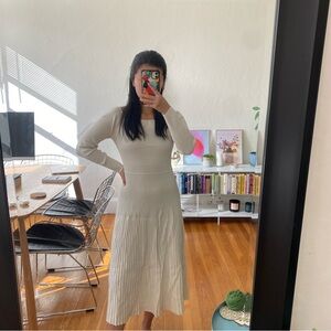NWT Lilysilk Vivi White Ribbed Knit Dress